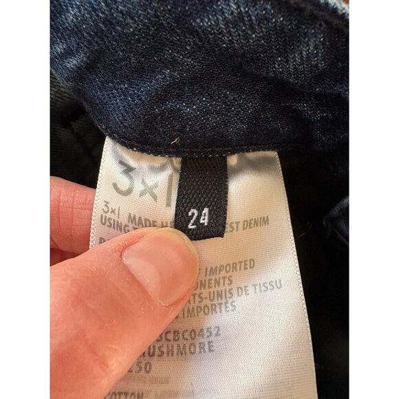 3x1 Higher Ground High-Rise Boyfriend Cropped Jeans Denim Size 24 - Picture 9 of 13